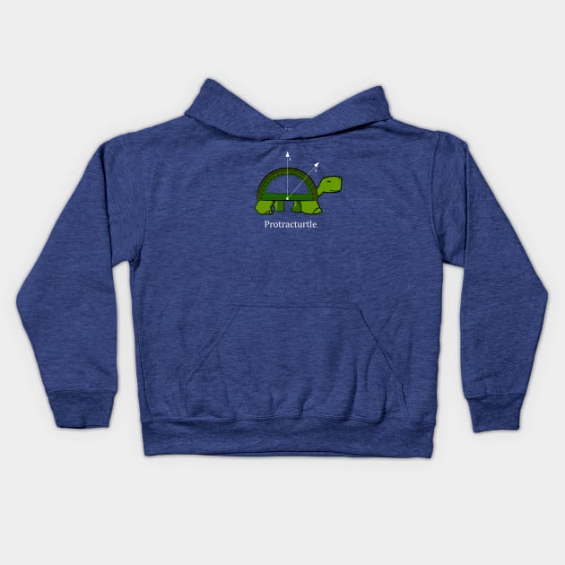 Protracturtle -  Funny Math Turtle Kids Hoodie by bethcentral